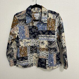 Cottagecore Floral Patchwork Jacket Blue‎ Grandma Patchwork Country PS Tog Shop